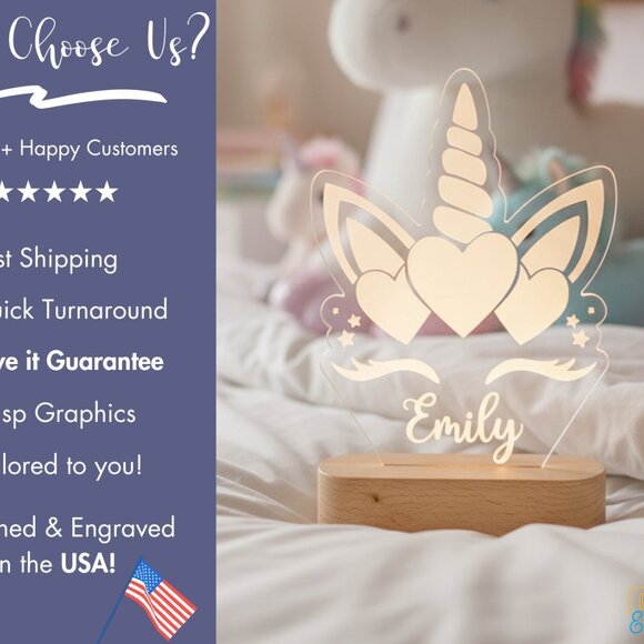 Custom Unicorn LED Night Light – Fun and Magical Kids’ Room Decor - Picture 4 of 8